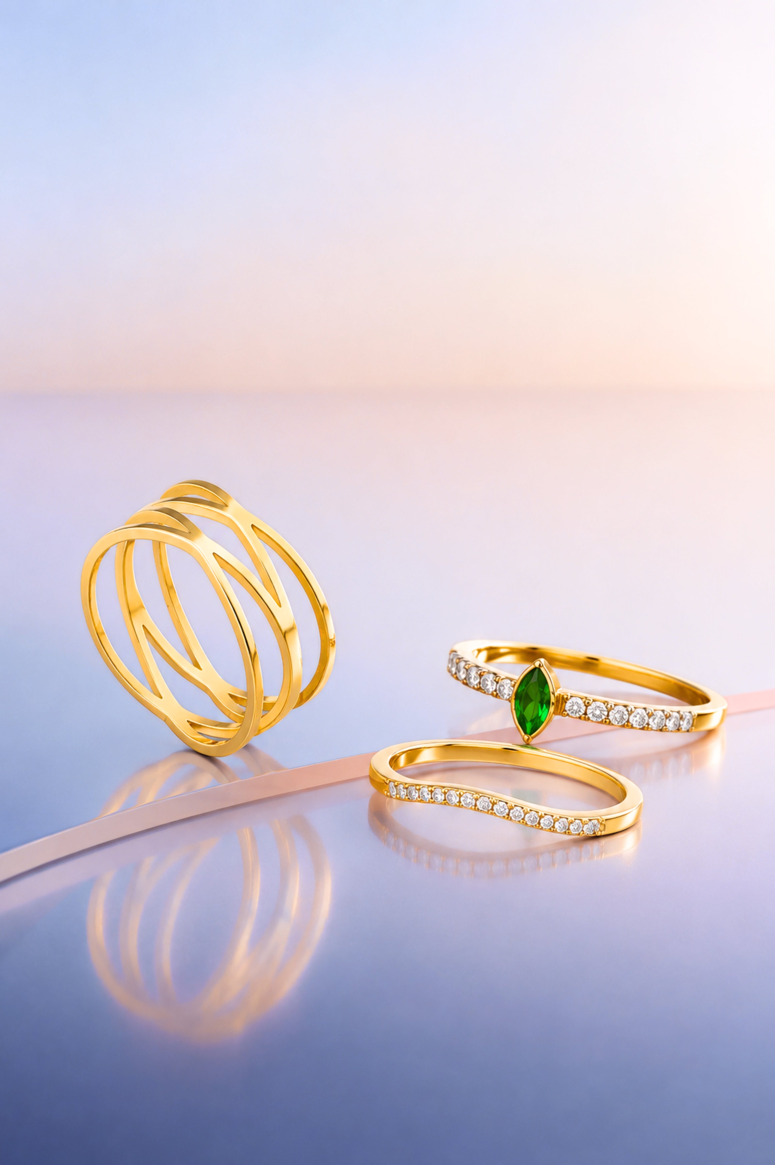 Elegant rings with western outfit styling