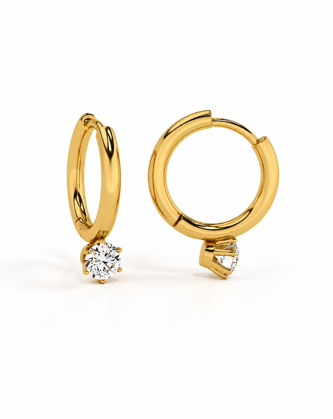 Gold Plated Crystal Drop Hoop Earrings for Women - product image 3