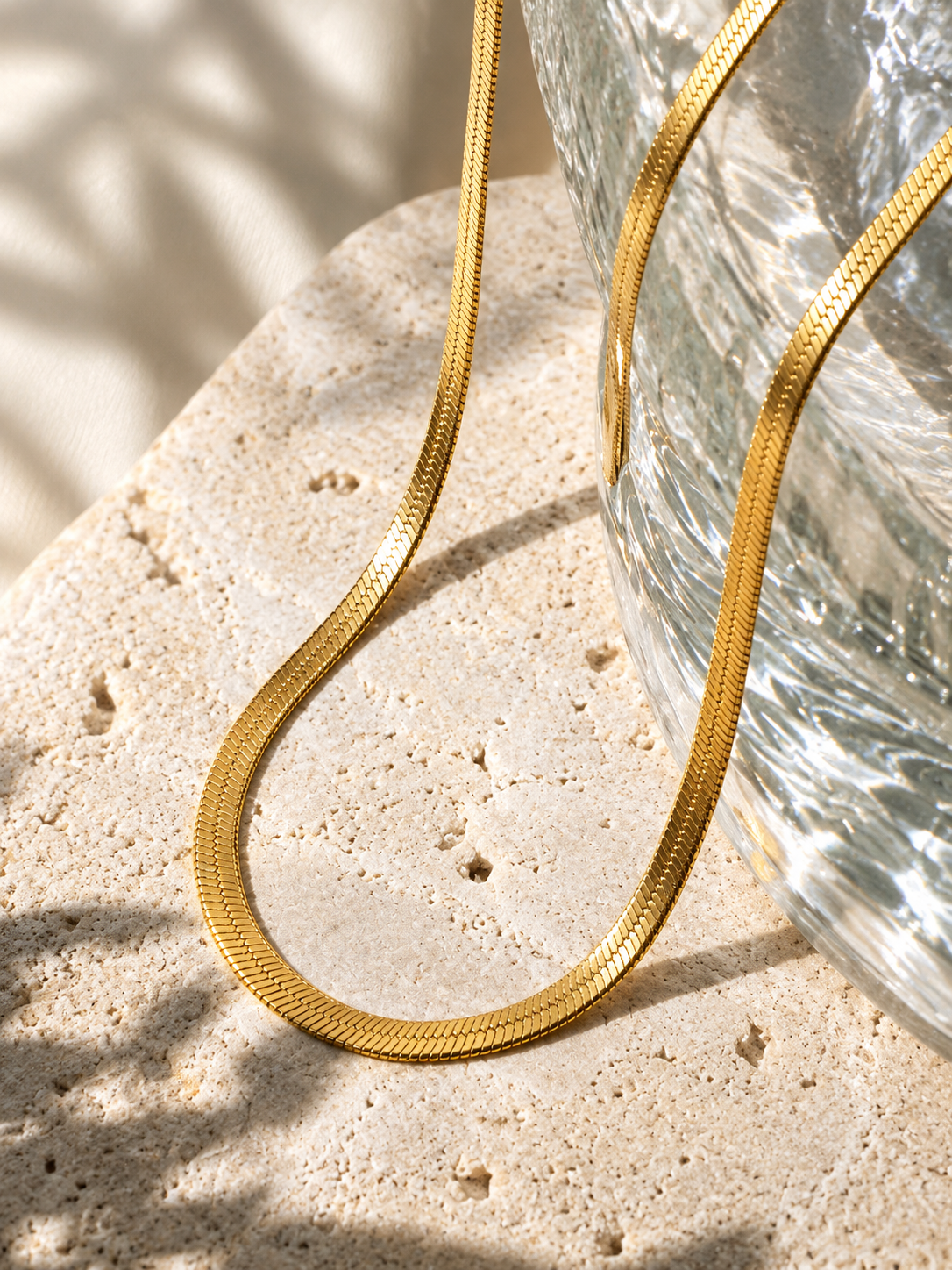 Gold Plated Herringbone Chain Necklace for Women - product image 4