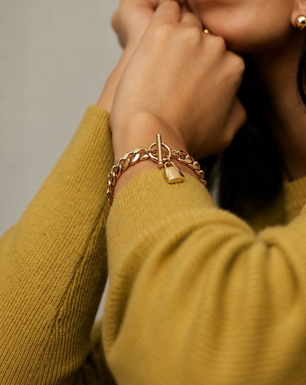 Gold Heart Lock Chain Bracelet | Women's Fashion Jewellery
