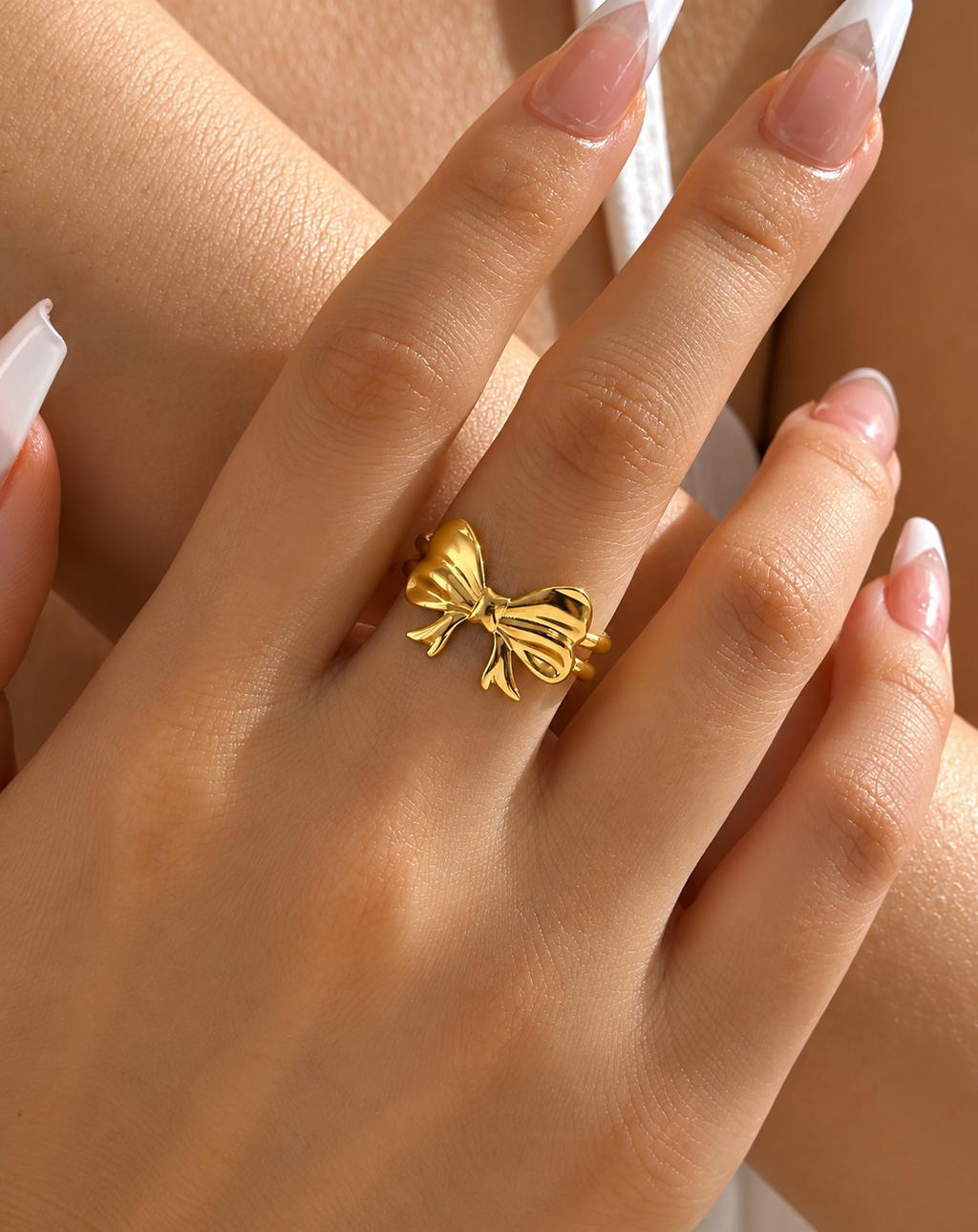 Gold Plated Bow Statement Open Ring for Women - product image 2