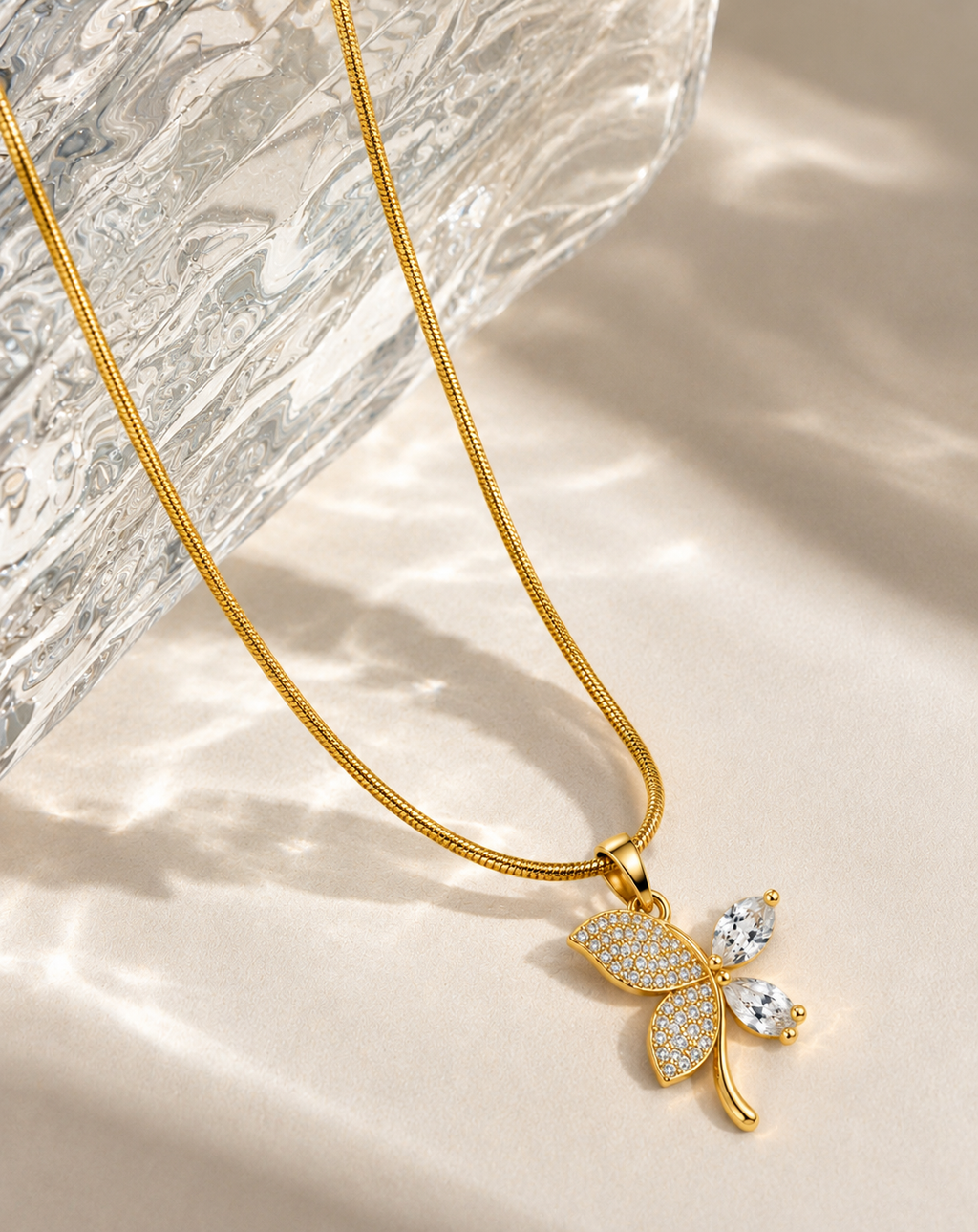 Gold Plated Crystal Butterfly Pendant Necklace for Women - product image 4