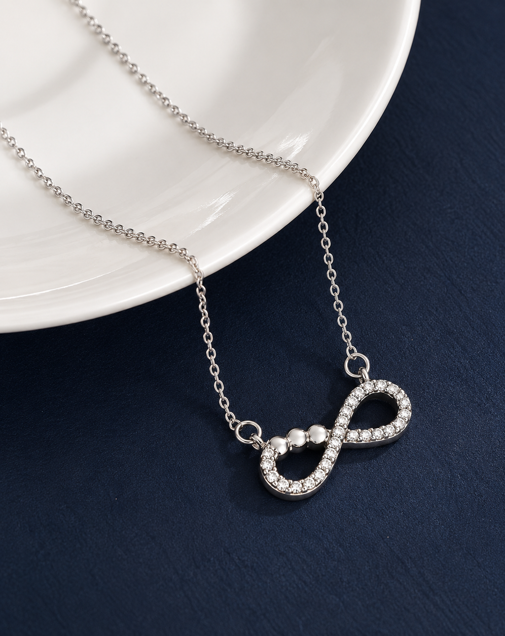 Silver Plated Infinity Crystal Pendant Necklace for Women - product image 4
