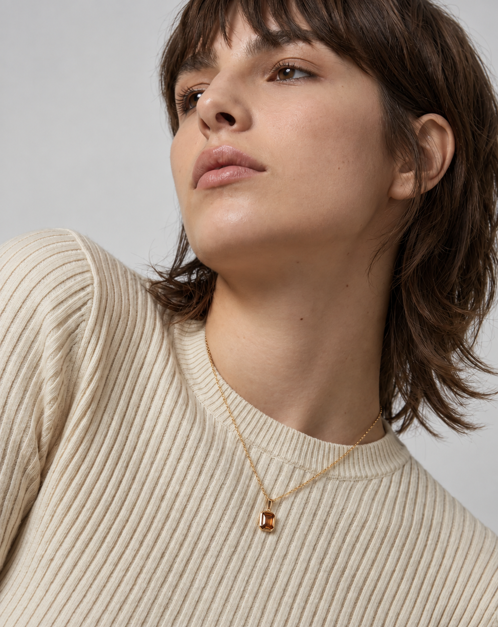 Gold Plated Brown Crystal Pendant Necklace for Women - product image 2