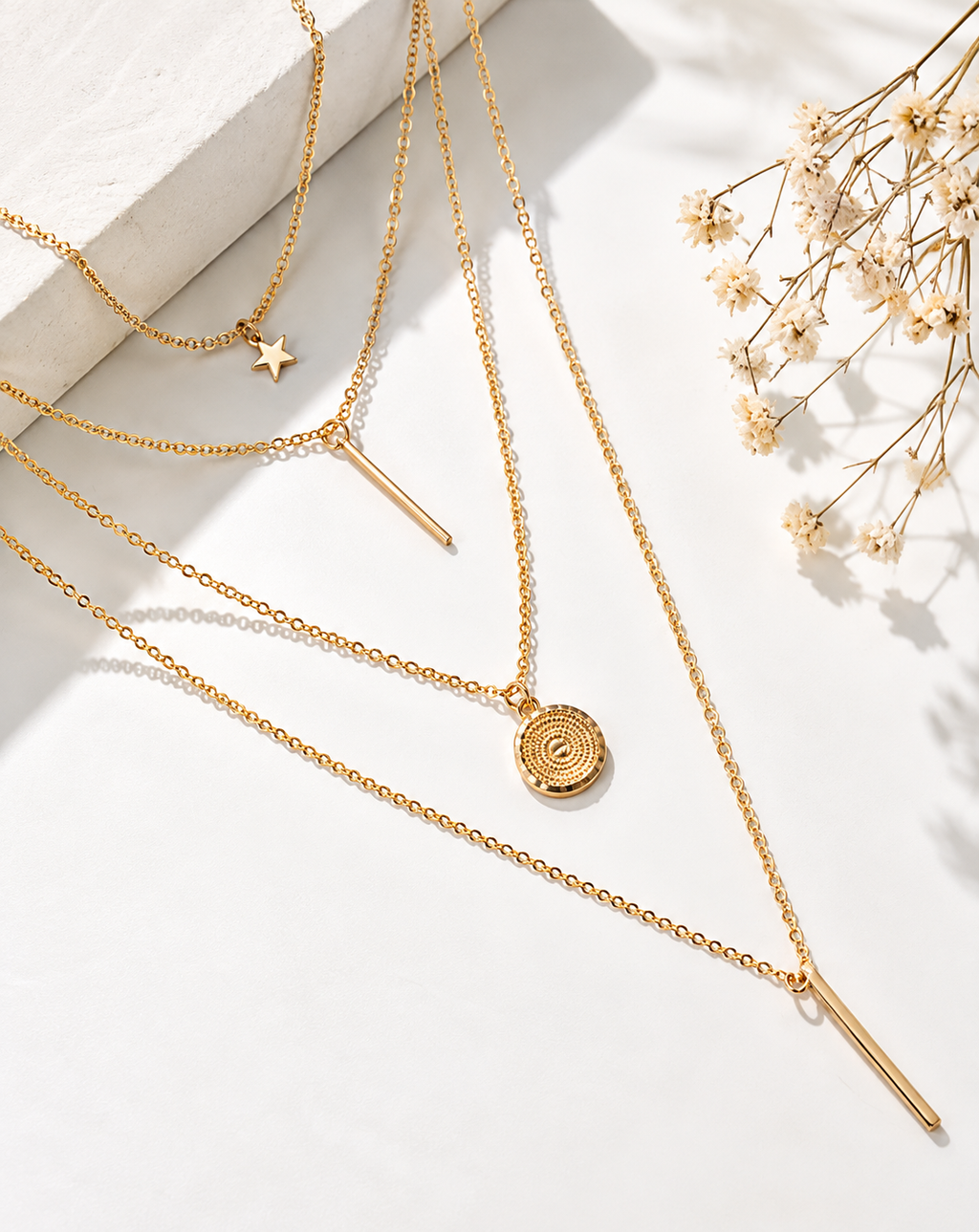 Gold Plated Star & Coin Multi Layered Necklace for Women - product image 4