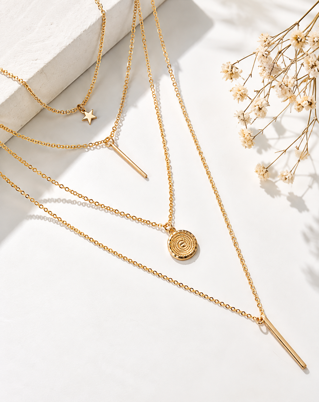 Gold Plated Star & Coin Multi Layered Necklace for Women - product image 4