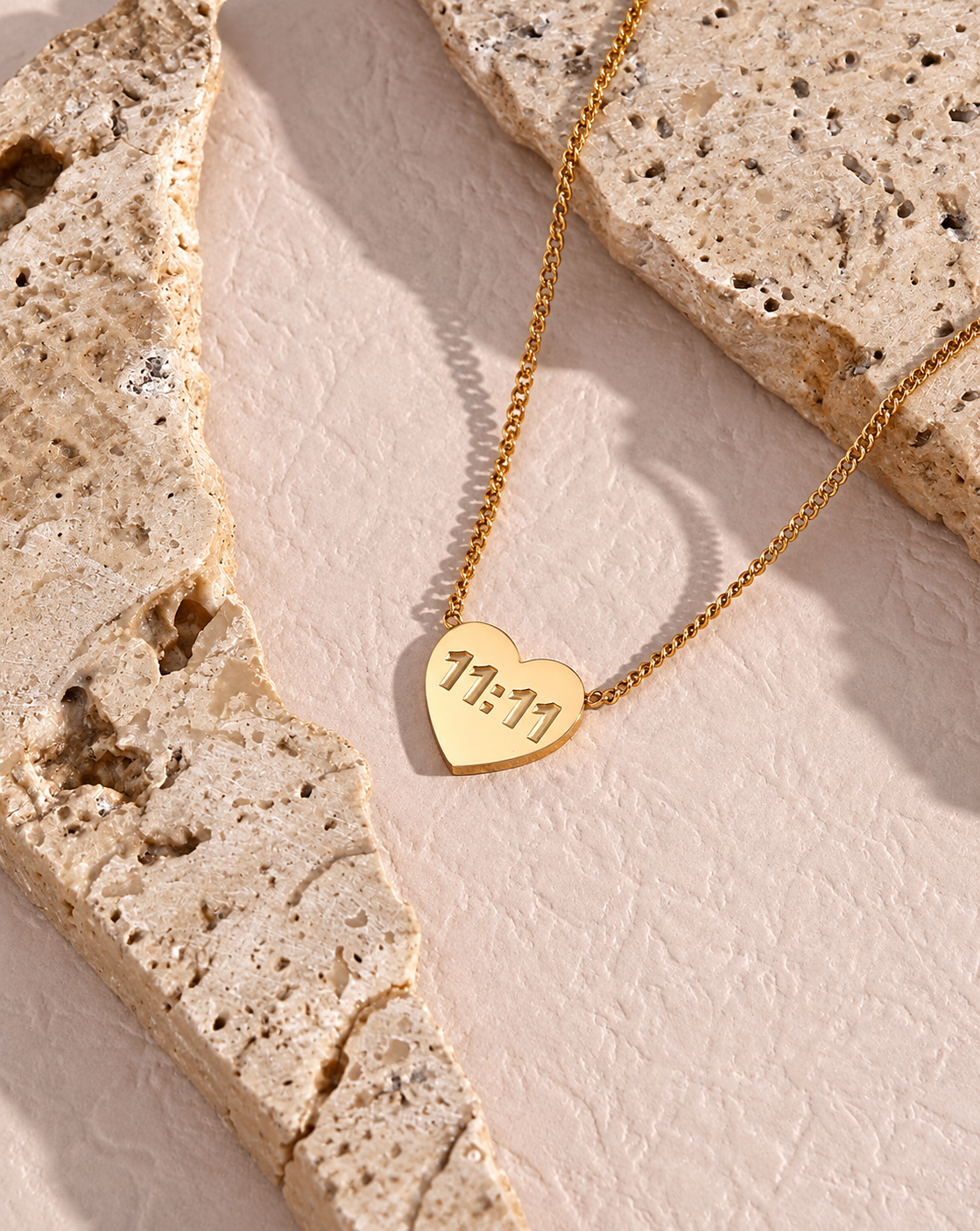 Gold Plated 11:11 Heart Pendant Necklace for Women - product image 4