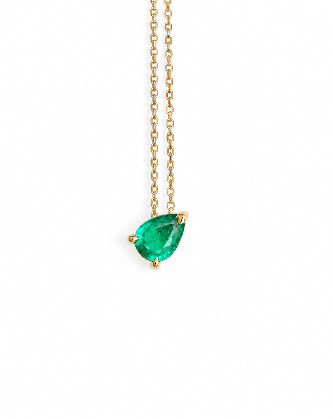 Gold Plated Green Crystal Teardrop Pendant Necklace for Women - product image 4