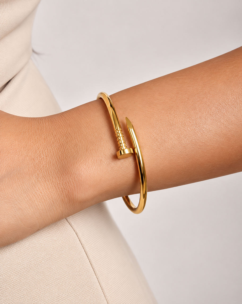 Gold Plated Crystal Nail Cuff Bracelet for Women - product image 3