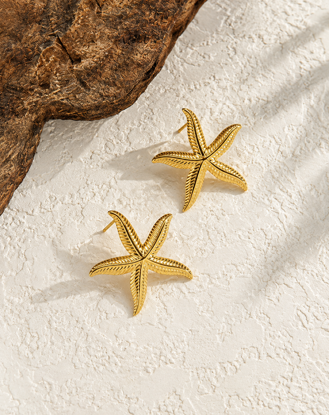 Gold Plated Starfish Stud Earrings for Women - product image 4