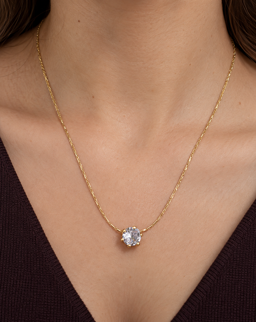 Gold Plated Round Crystal Pendant Necklace for Women - product image 2
