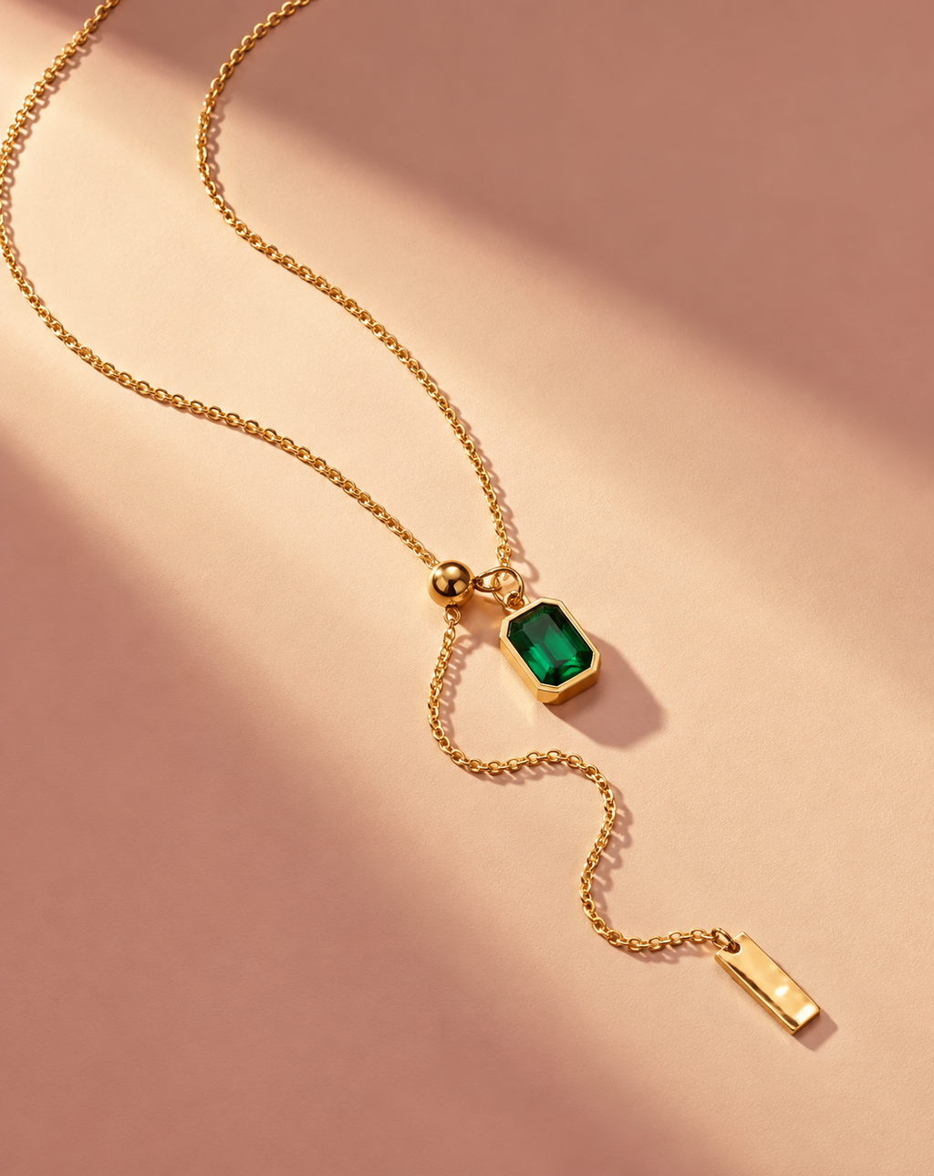 Gold Plated Green Crystal Lucky Pendant Necklace for Women - product image 3