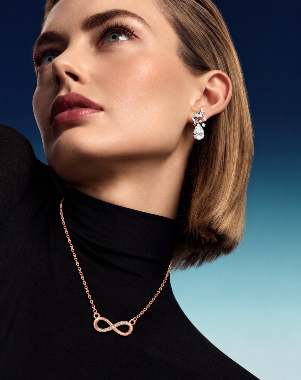Rose Gold Plated Infinity Crystal Necklace for Women - product image 3