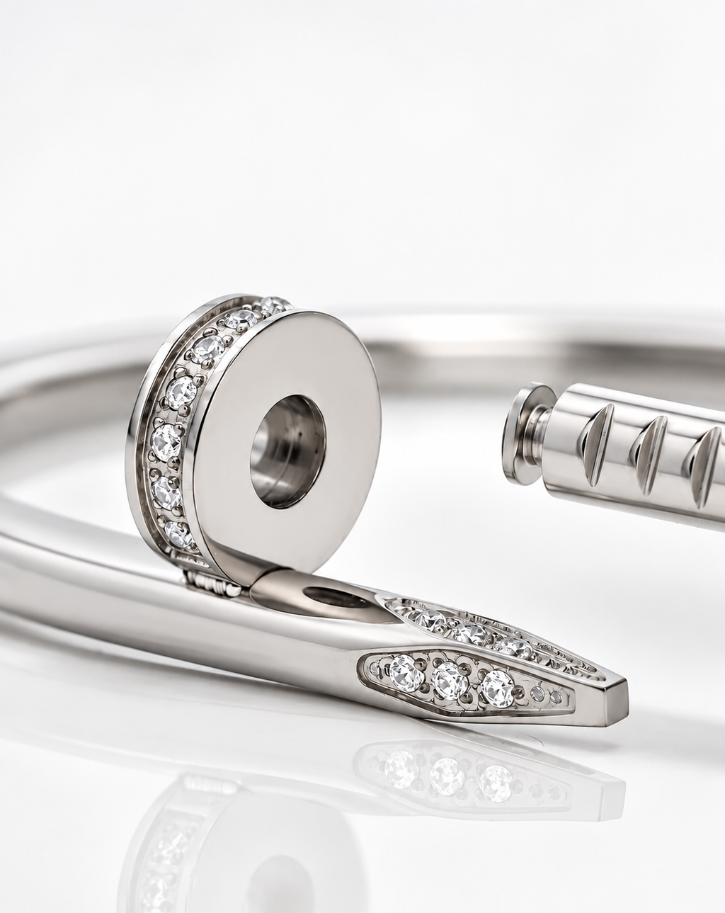 Silver Plated Minimal Nail Cuff Bracelet for Women - product image 4