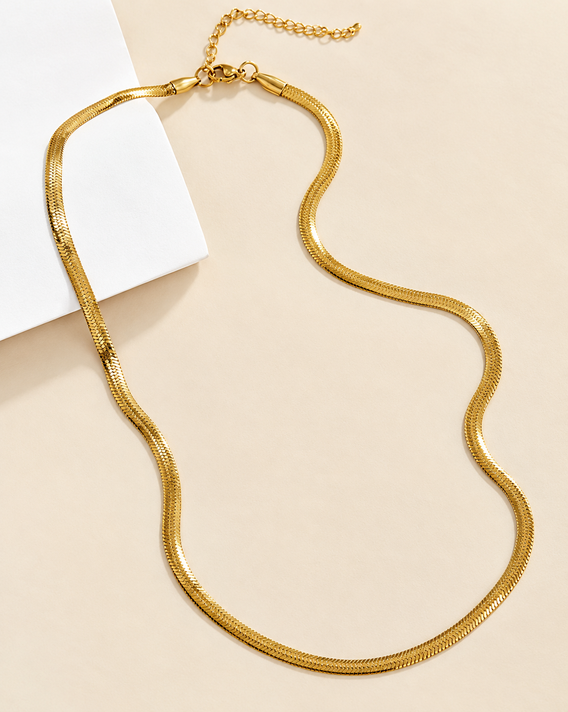 Gold Plated Herringbone Chain Necklace for Women - product image 5