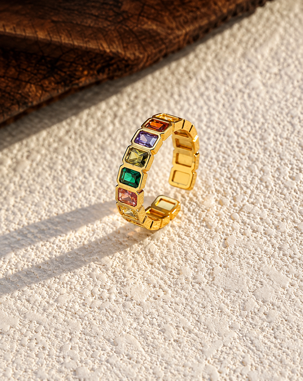 Gold Plated Multicolor Crystal Stackable Ring for Women - product image 3