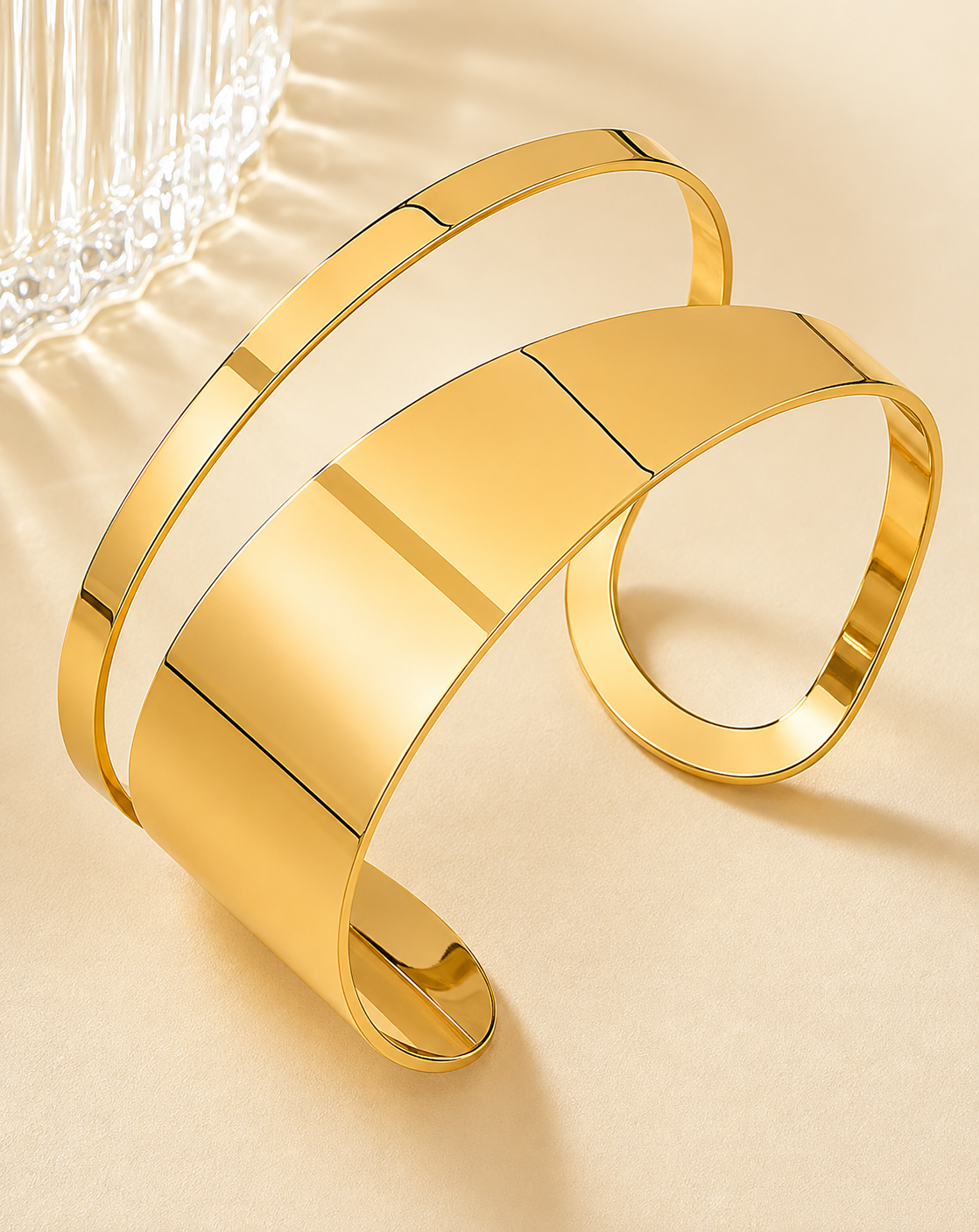 Gold Open Cuff Bracelet | Electroplated Metal