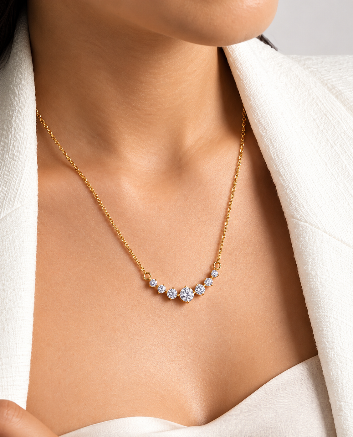 Gold Plated Crystal Floral Pendant Necklace for Women - product image 2