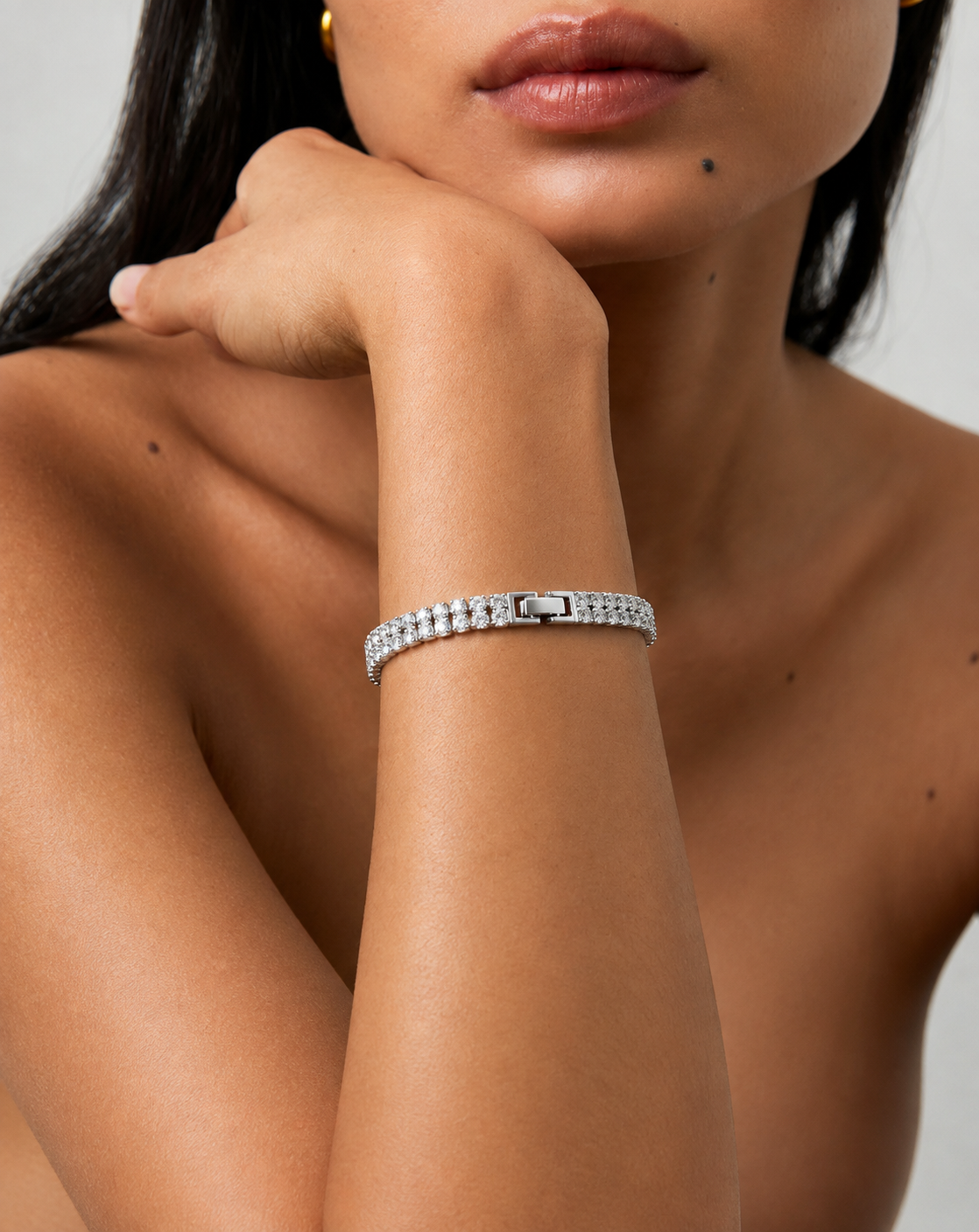 Silver Crystal Tennis Bracelet | Women's Fashion Jewellery