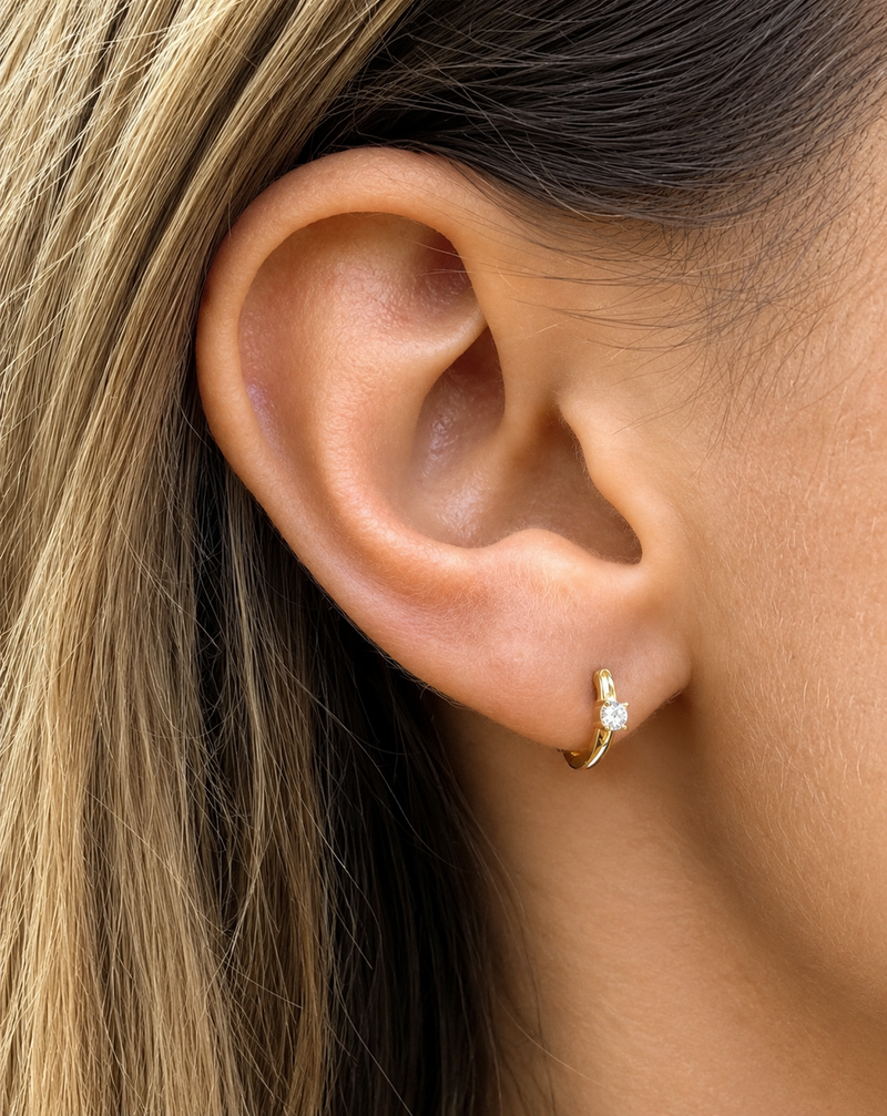 Zircon Gold Hoop Earrings for Women | Elegant Statement Earrings