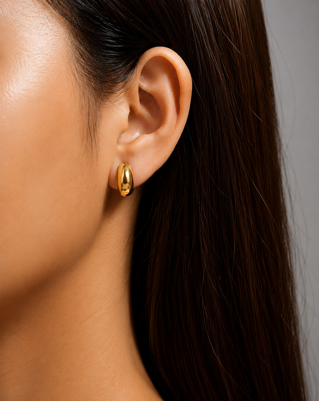 925 Sterling Silver C-Shaped Stud Earrings | Gold & Silver