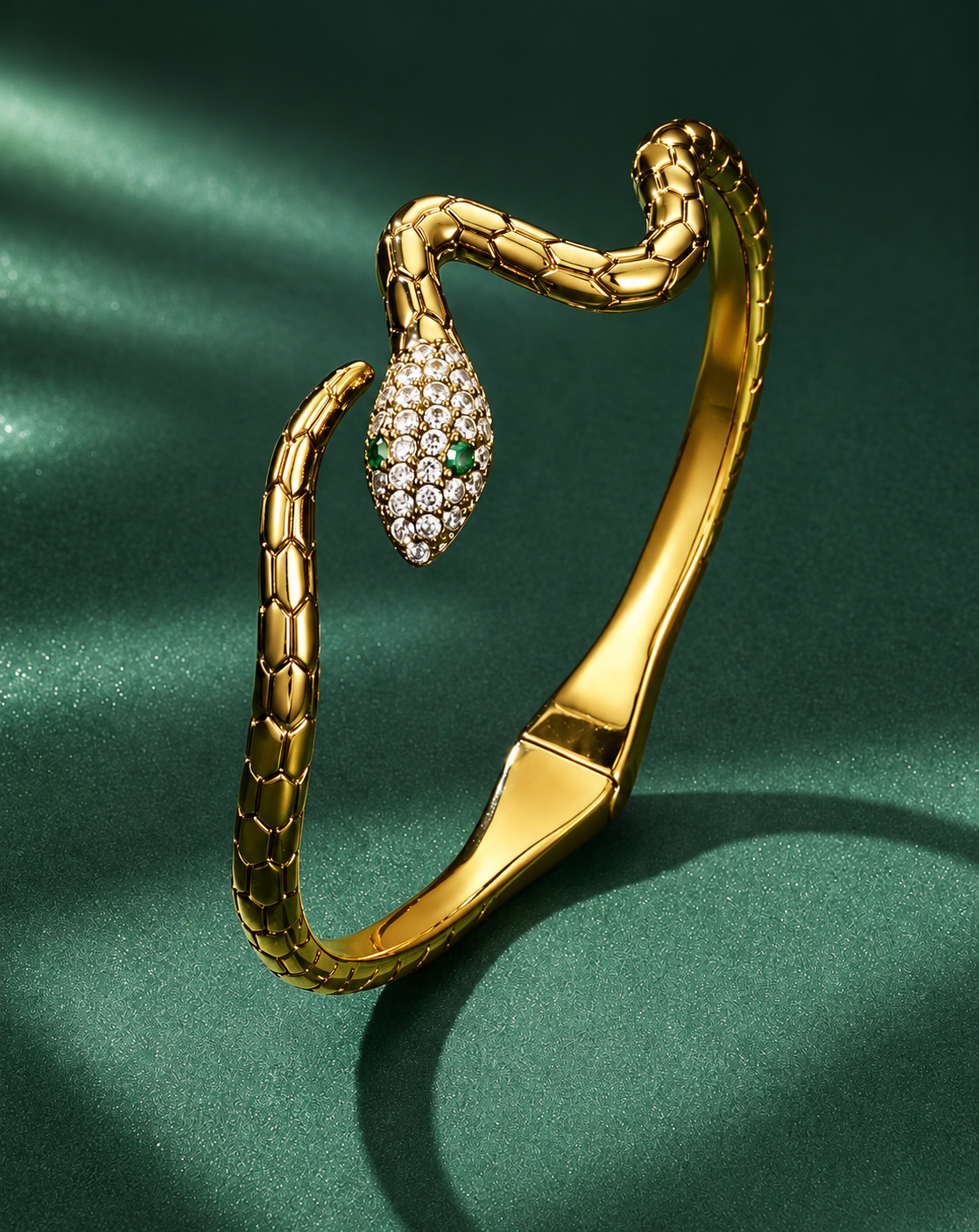 Snake-Style Open Cuff Bracelet | Electroplated Metal