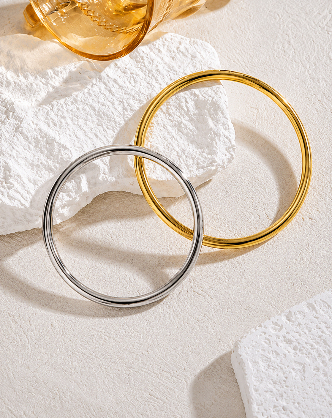 Minimalist Titanium Steel Bangle | Gold & Silver Finish