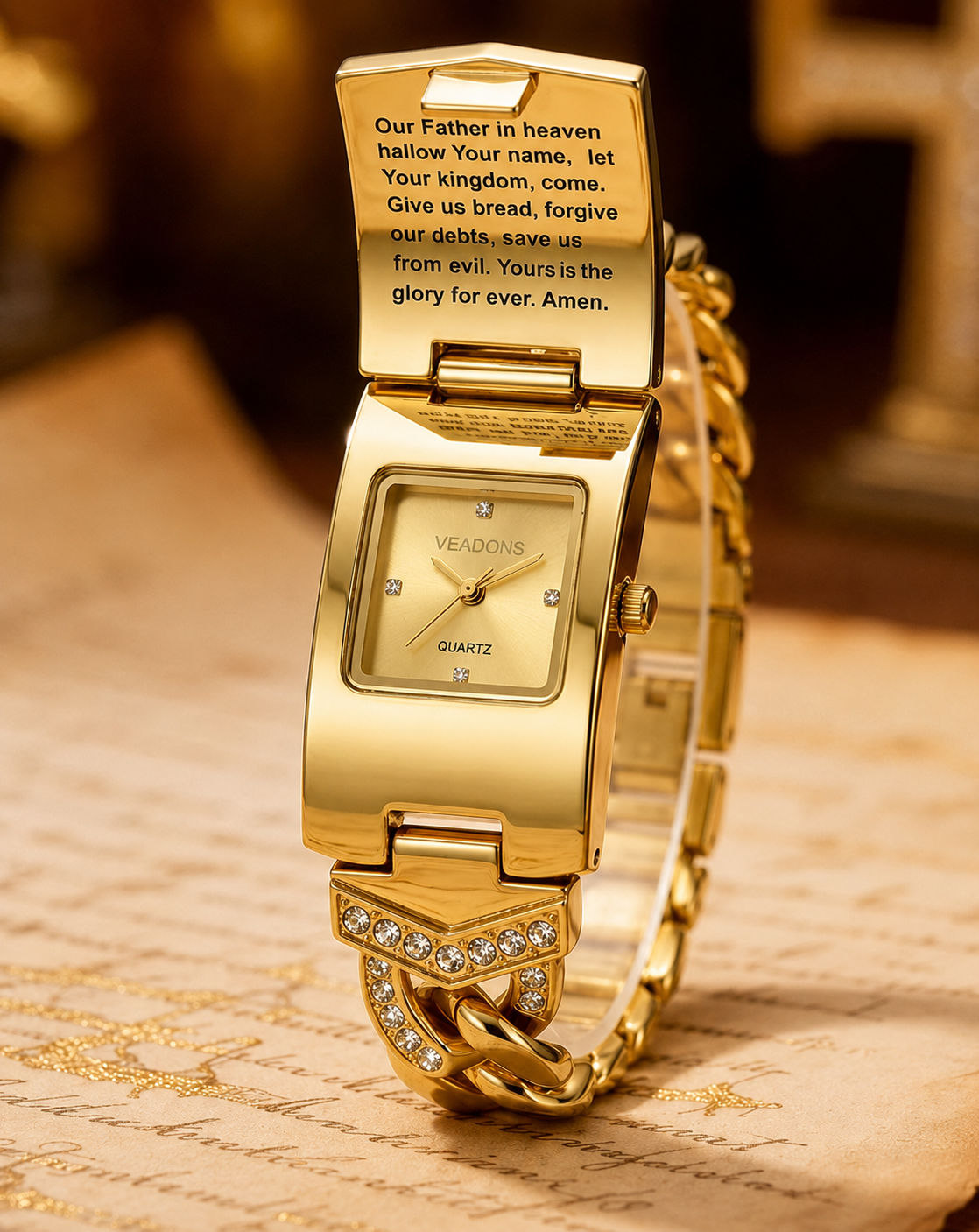 Women's Gold-Tone Bracelet Watch | Vintage Retro Link Design