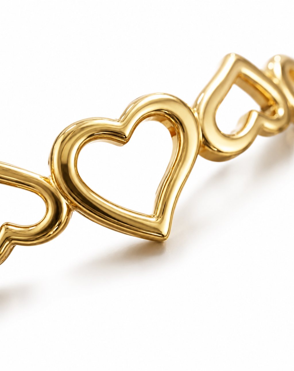 Hollow Heart Link Bracelet | Gold & Silver Stainless Steel