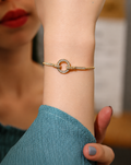 Gold Adjustable Zircon Crystal Bracelet for Women