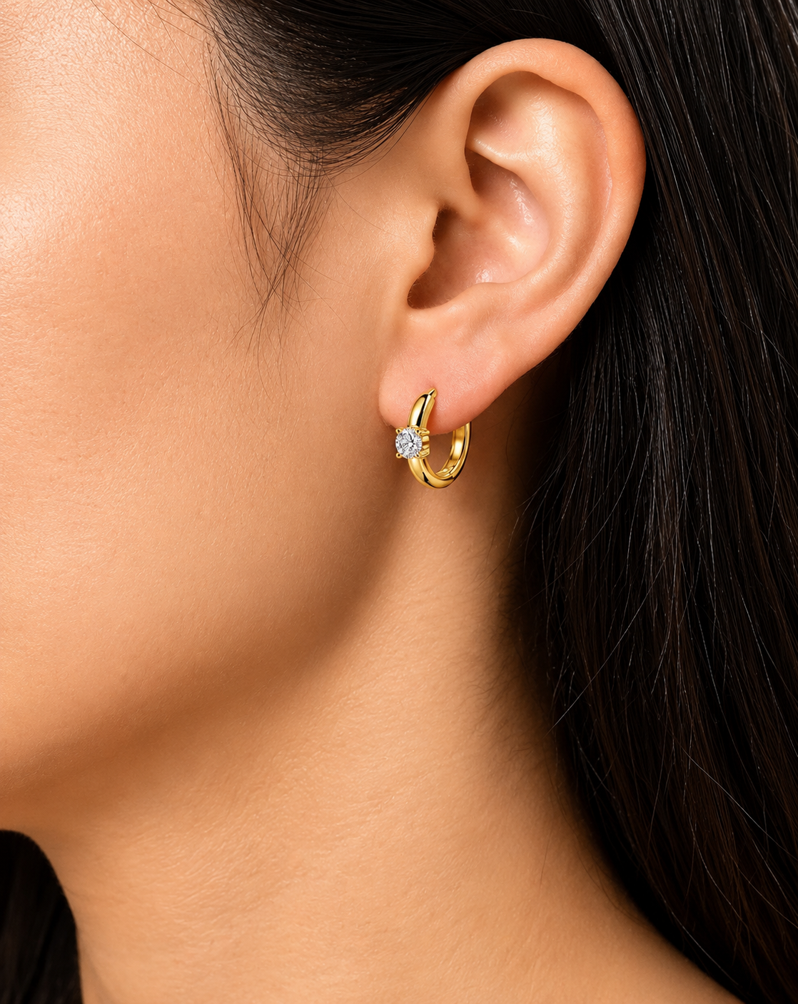 Zircon Gold Hoop Earrings for Women | Elegant Statement Earrings