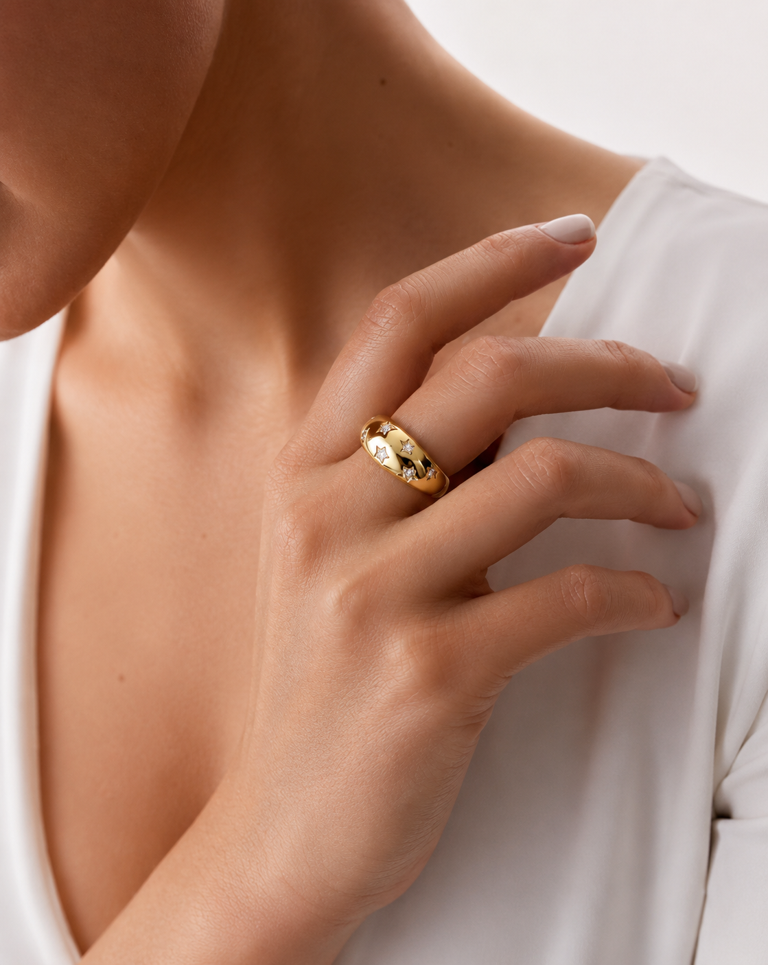 925 Sterling Silver Moissanite Ring for Women | Minimalist Geometric Design