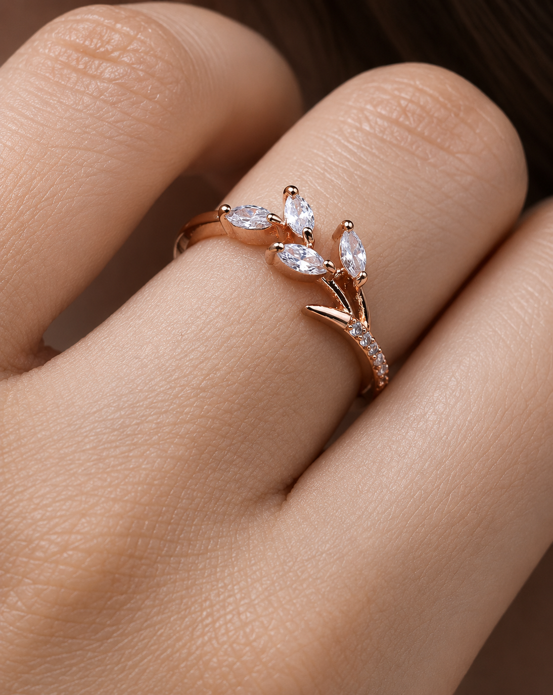 Women's European And American Luxury Flower Branch Ring