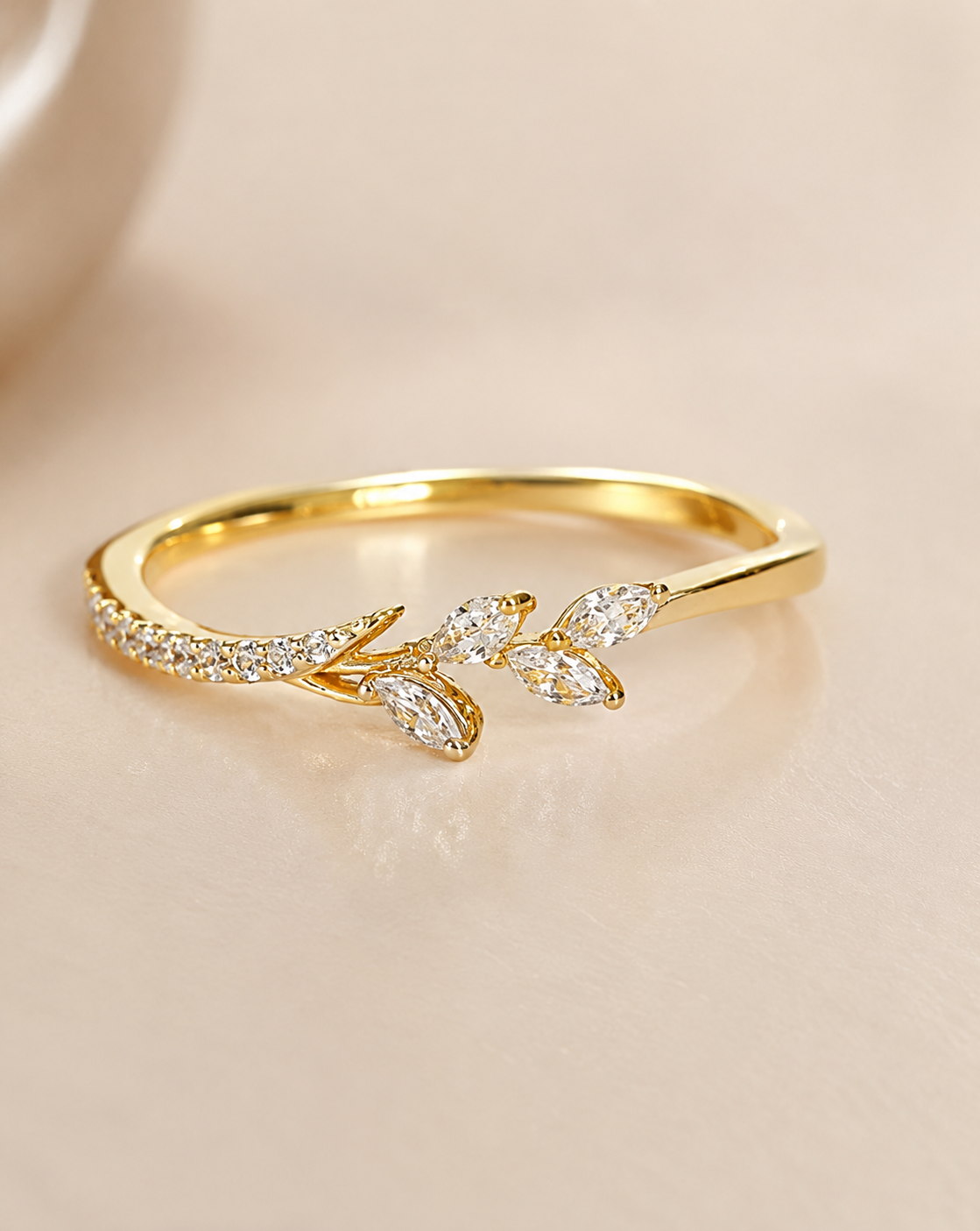 Women's European And American Luxury Flower Branch Ring