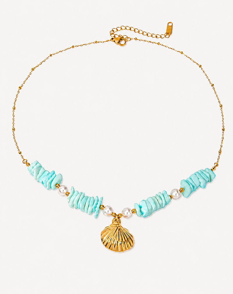 Mint Green Shell Pearl Pendant Necklace | Women's Jewellery