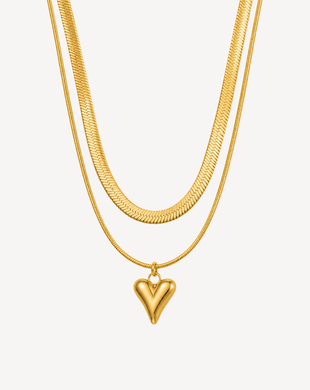 Gold Plated Heart Pendant Layered Necklace for Women - product image 1