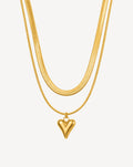 Gold Plated Heart Pendant Layered Necklace for Women - product image 1