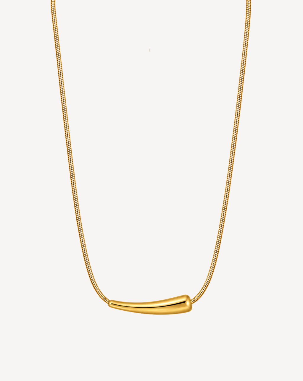 Gold Plated Curved Bar Pendant Necklace for Women - product image 1