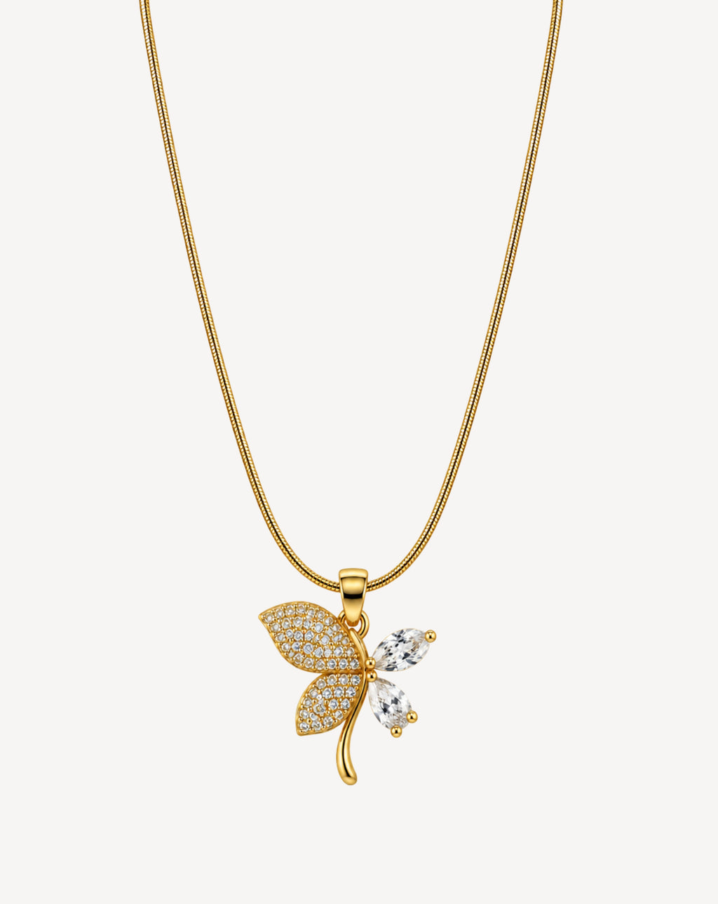 Gold Plated Crystal Butterfly Pendant Necklace for Women - product image 1