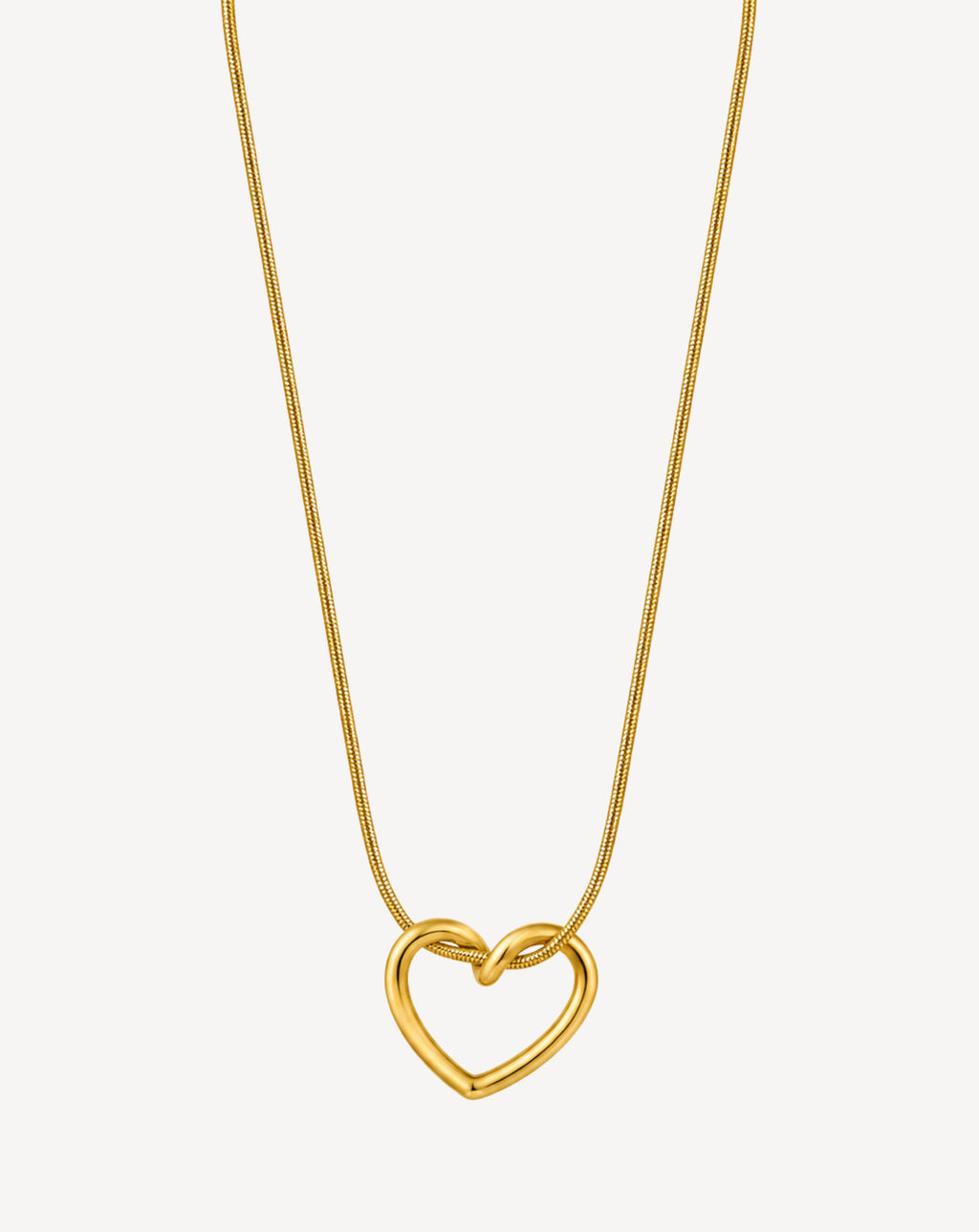Gold Plated Heart Link Pendant Necklace for Women - product image 1
