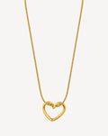 Gold Plated Heart Link Pendant Necklace for Women - product image 1