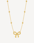 Gold Plated Bow Pendant Ball Chain Necklace for Women - product image 1