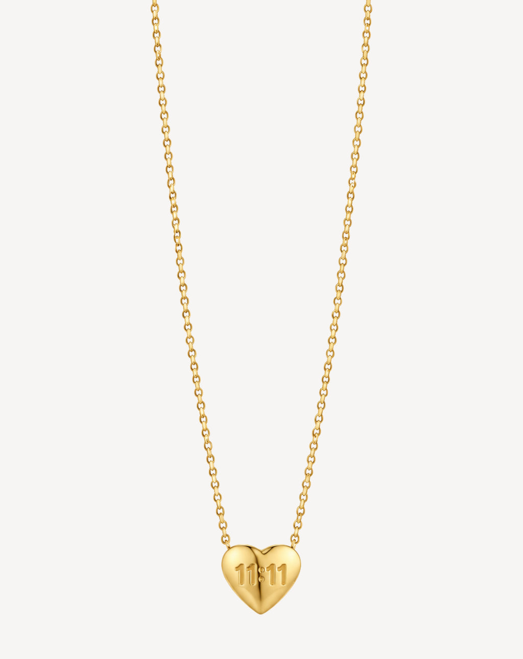 Gold Plated 11:11 Heart Pendant Necklace for Women - product image 1