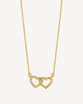 Gold Plated Double Heart Crystal Pendant Necklace for Women - product image 1