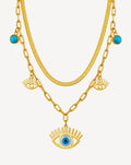 Gold Plated Blue Evil Eye Layered Necklace for Women - product image 1
