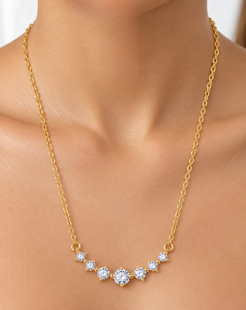 Gold Plated Crystal Floral Pendant Necklace for Women - product image 3