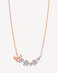 Rose Gold Plated Crystal Floral Bow Necklace for Women - product image 1