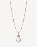 Rose Gold Plated Pearl & Crystal Pendant Necklace for Women - product image 1