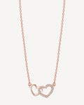 Rose Gold Plated Double Heart Crystal Necklace for Women - product image 1