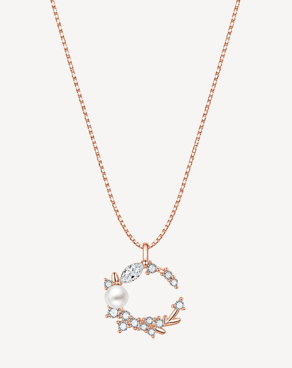 Rose Gold Plated Pearl Floral Wreath Necklace for Women - product image 1